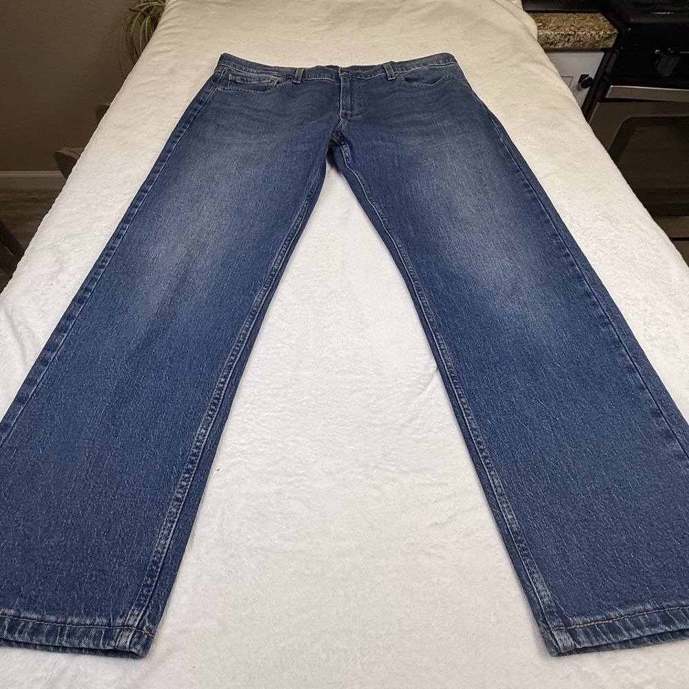 Levis 505 Regular Fit Straight Leg Jeans Men's Medium Wash Blue Denim Size 40x30